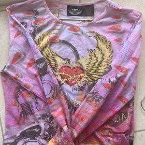 Harley Davidson mesh long sleeve top